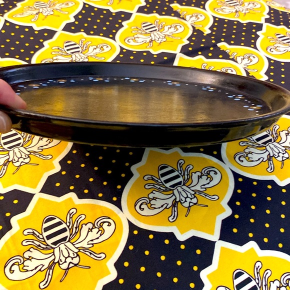 Vintage ⭐️ wooden/coated custom hand painted tray 11” - Picture 5 of 6